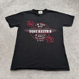 Toby Keith I Love This Bar & Grill Vintage 2005 Graphic T-Shirt Mens Small Black
